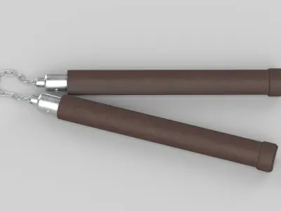 nunchucks pair of handcuffs 3D model