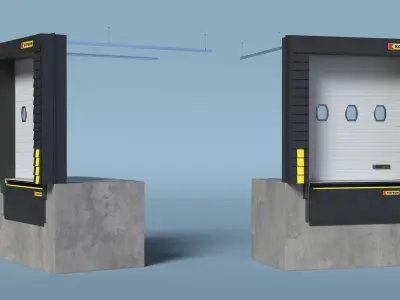 Kopron Retractable Dock Shelter for Loading Bays Rigged for Maya 3D model