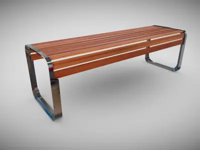 Otdoor Metal Bench  Low-poly 3D model