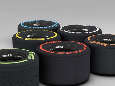 enkei rear tyre set Low-poly 3D model