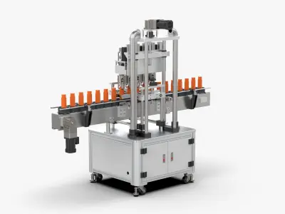 Automatic Plastic Bottle Pressing and Capping Machine 3D model