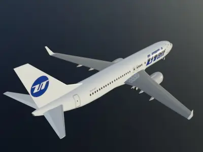 UT Air Boeing 737-800 low poly 3D model  with cockpit  Low-poly 3D model