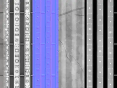 Bar Metal Grate Seamless PBR Material Texture