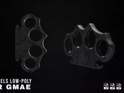 Brass Knuckles Low-poly 3D model Free low-poly 3D model