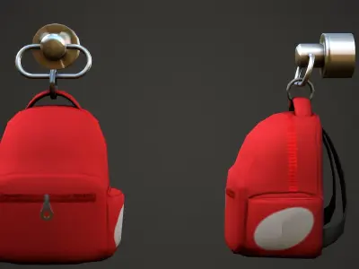Backpack Weapon Charm - Low Poly Game Ready Low-poly 3D model