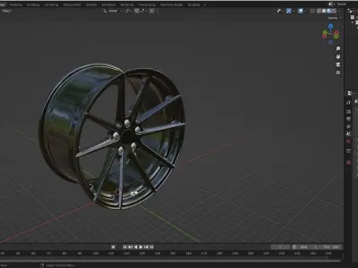 TSW Bathurst Wheel Rotary Forged Gloss Gunmetal 3D model