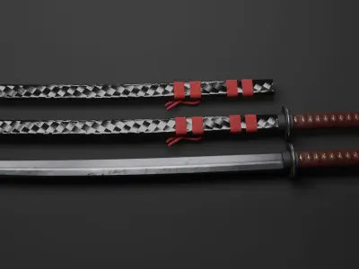Samurai Katana - High Poly 3D model