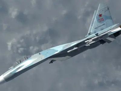SU-27 -Airborne - textured 3D model