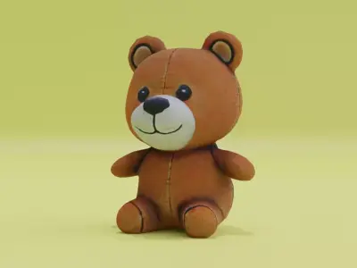 Teddy Bear Toy Plush Free low-poly 3D model