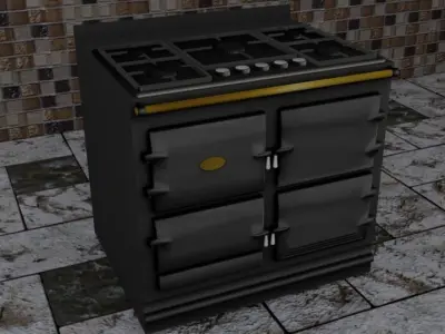 vintage style kitchen Free low-poly 3D model