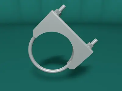 Tube clamp and anchor Low-poly 3D model