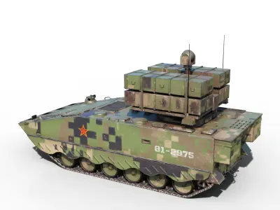 4 coatings of PLA Army AFT-10 Anti-tank Missile launch vehicle Low-poly 3D model