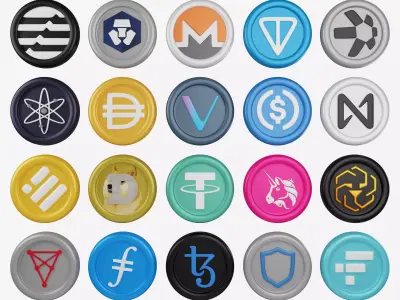 20 Cryptocurrency coin pack with cartoon style Part 2 3D model