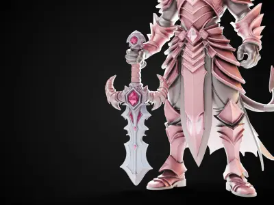 Stylized Sword - Dragonbane Greatsword Crimson Howl - Game Ready 3D model