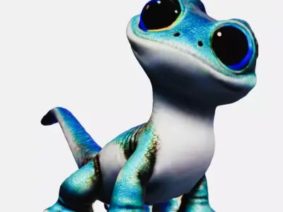 Cute reptile 3D model