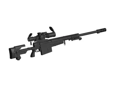Accuracy International AX50 sniper rifle 3D model