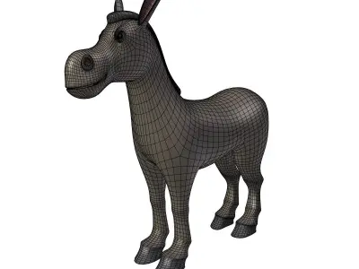 Cartoon Donkey Low-poly 3D model