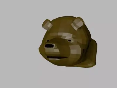 Bear head Low Ploy Free low-poly 3D model