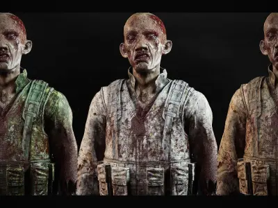 Zombie - Army Soldier UE4 UE5 Low-poly 3D model