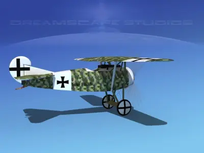 Fokker DVIII V04 3D model