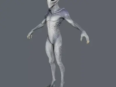 Alien Stalker - Sci-Fi Enemy Rigged Game-Ready  Low-poly 3D model