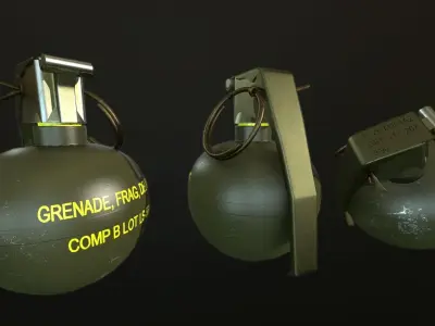 M-67 Hand Grenade Low-poly 3D model