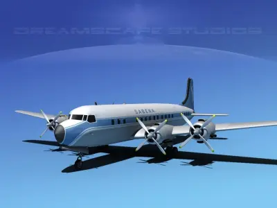 Douglas DC-7C Sabena 3D model