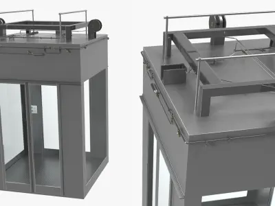 Panoramic Glass Elevator 3D model