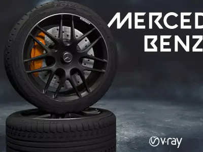 mercedes benz car tyre 3D model
