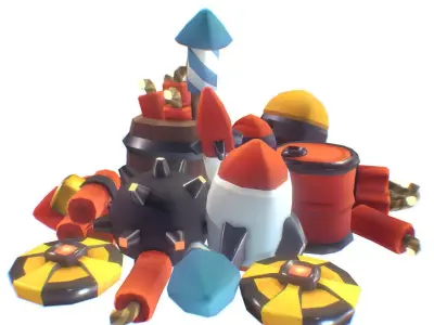 Explosives Set - Proto Series Low-poly 3D model