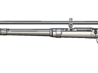 High-precision Sniper Rifle 1 3D Model Low-poly 3D model