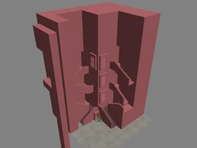 Pink Stairs 3D model
