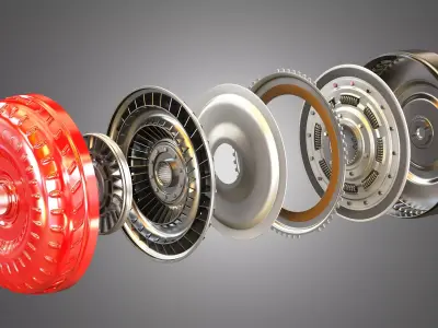 Transmission Torque Converter - with 5 Interior Parts 3D model