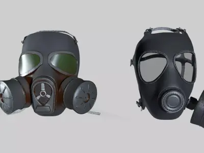 Gas Protection Mask and Hazmat Mask 3D model