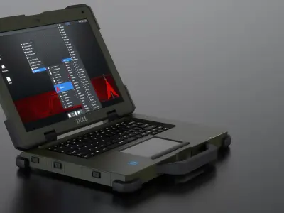 Military Laptop Low-poly 3D model