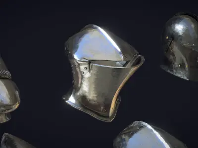 Medieval Helmets - Authentic Collection Low-poly 3D model