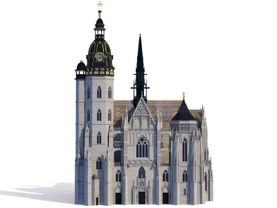 Gothic cathedral - Kosice Slovakia 3D model