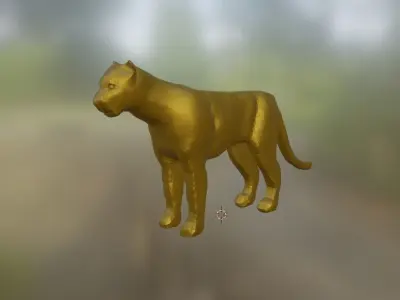 3D Gold Cougar model 3D model