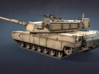 M1A1 Abrams MBT Low-Poly Low-poly 3D model