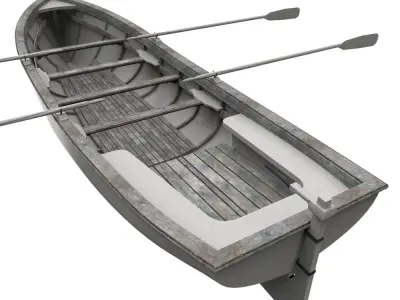 Row Boat Low-poly 3D model
