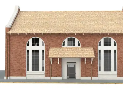 Rail station 3D model