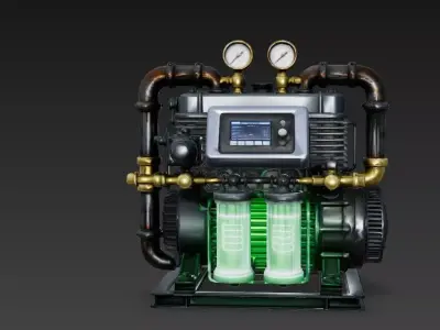 Radiant-Core Hybrid Power Generator Low Poly 3D Model Low-poly 3D model