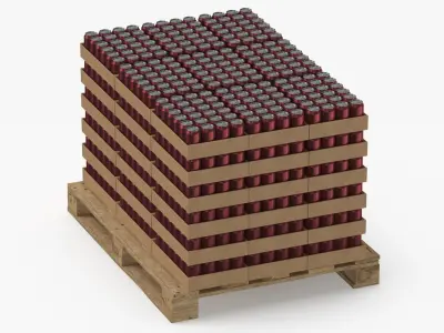 Cargo Cans Color 04 Plain and Packed 3D model