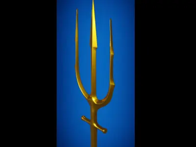 Atlan trident from the movie Aquaman Low-poly 3D model