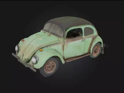 Vintage Beetle Timeless Charm on Four Wheels 3D model
