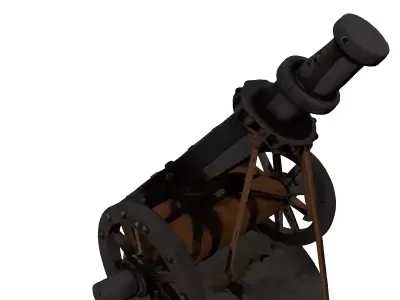 Medieval Siege Cannon Artillery Model 3D model