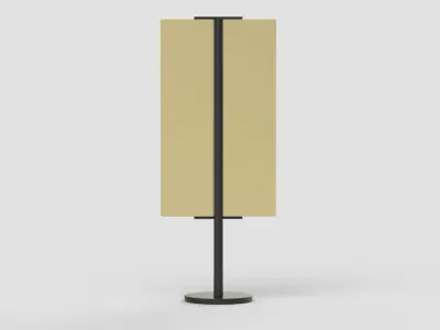 Blank bus stop or cafe and street billboard Mockup 3D model