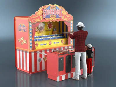 Carnival Shooting Game with Characters 3D model purchase
