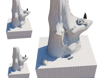 whale rock Low-poly 3D model