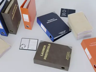 Military Binders and Files Low-poly 3D model